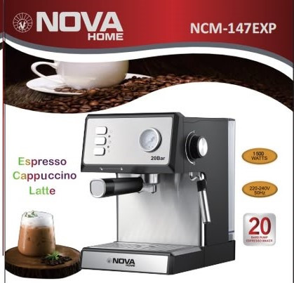 اسپرسوساز نوا هوم مدل NCM-147XP | 20 بار، 1500 وات